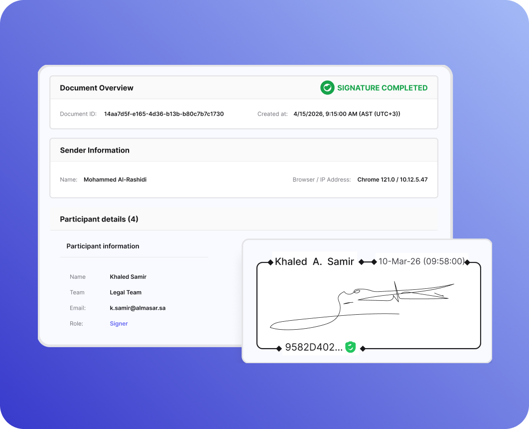 التوقيع والتنفيذ