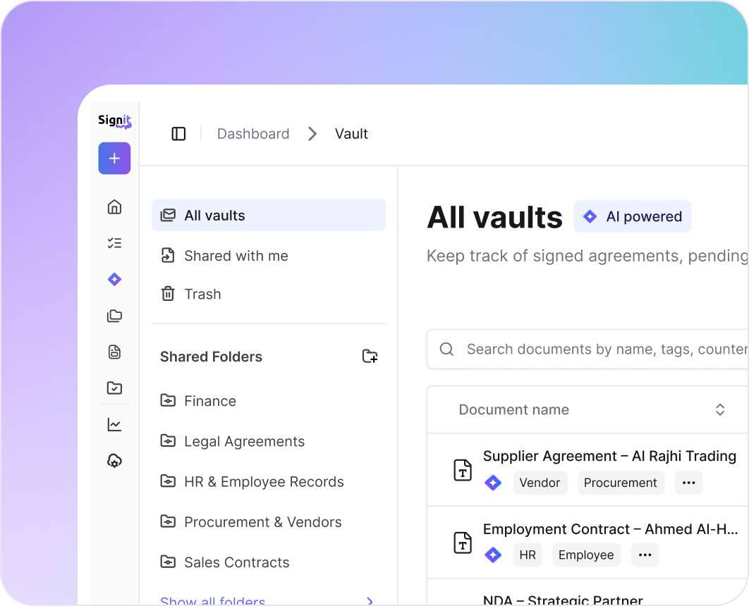 Contract Management Interface